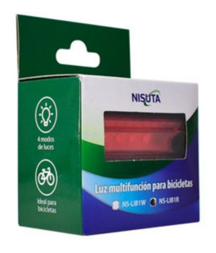 LUZ ROJA MULTIFUNCION PARA BICICLETA, CON BATERIA RECARGABLE  (NSLIB1R)